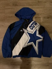 Vintage Dallas Cowboys pro line for kids apex one L hooded puffer bomber jacket