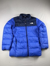The North Face Jacket Boys XL 18/20 Blue 550 Down Puffer Winter Coat Colorblock
