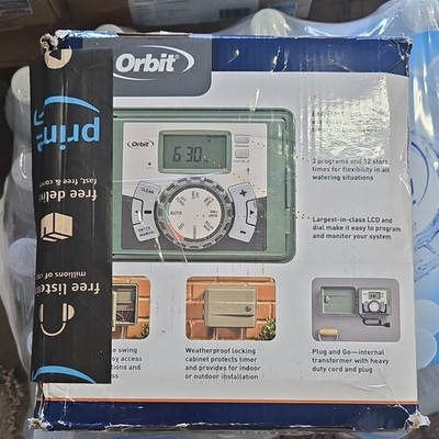 Orbit Easy-Set Logic Sprinkler Timer 57894 Largest LCD Dial Weatherproof Cabinet