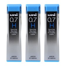 Uni-Ball Nano Lead Mechanical Pencil Lead Refills, 0.7mm, H, Black, Pack of 120