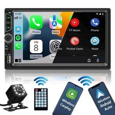 Car Stereo Double DIN Touchscreen Wireless Phone Link Rear Camera Bluetooth