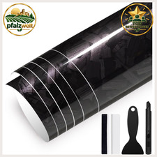 Carbon Folie Glänzend Schwarz 30cm x 150cm PET mit Werkzeug Auto Folierung Carbon Folie Glänzend Schwarz 30cm x 150cm PET mit Werkzeug Auto Folierung
