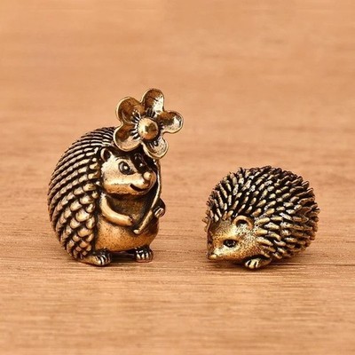 Vintage Kupfer Igel Figur Mini Messing Tier Ornament Wohndeko Deko UK