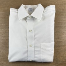 Brooks Brothers Mens L 16-34 Slim Fit French Cuffs Cotton Dress Shirt White