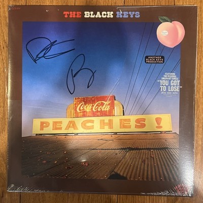 SIGNED THE BLACK KEYS Peaches Blue Jay Vinyl LP Autographed Cover