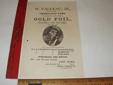 Rare Orig VTG 1875 W Valleau Jr Gold Foil Dental Apparatus Advertising Art Print