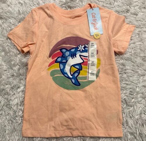 Cat & jack Toddler boys T shirt Short sleeve Graphic Light Peach Size 3T