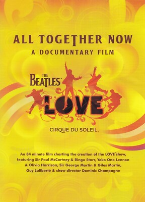 THE BEATLES - CIRQUE DU SOLEIL - DVD - All Together Now - A Documentary Film