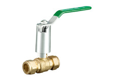 Hattersley 35mm Kompression DZR Messing Kugelhahn mit Verlängerungsschaft. 100CEXT