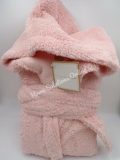 Pottery Barn Classic Short Robe w Hood Plush Blush One Size 9122