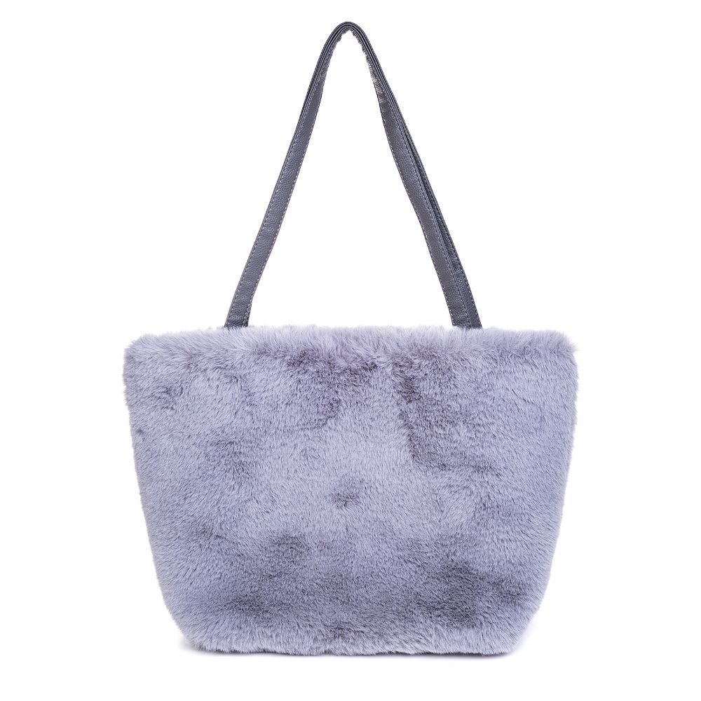 Shopper Tote Bag Faux Fur Soft Grey
