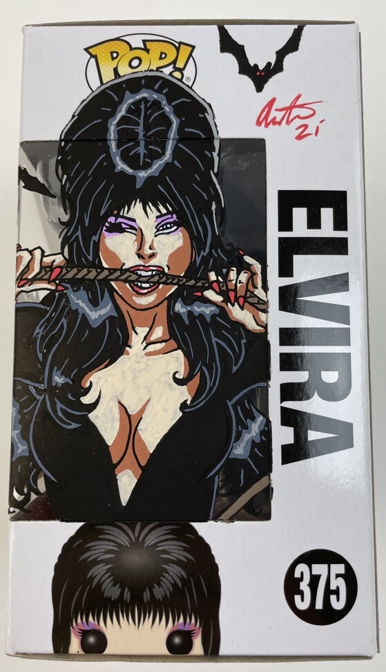 ELVIRA HAND PAINTED Funko POP Art Purple Dress Diamond Collection