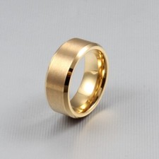 Anello da uomo conico in tungsteno 8 mm spazzolato fede nuziale anello oro vestibilità comoda 7-12