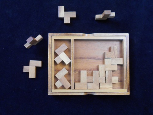 Elf L's Holz Gehirn Teaser Puzzle - Teile in die Box bringen - Bild 3 von 3