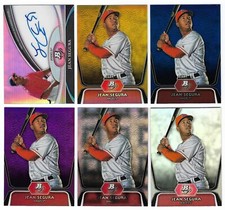 2012 Bowman Platinum Jean Segura RC LOT (6) Auto Gold Blue Purple Xfractor Base