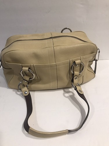 Coach Cream Hamilton Pebble Collection Satchel Bag 10725 - Picture 2 of 10