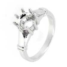 Sterling Silver Semi Mount Ring Setting Round Cut RD 8x8mm Vintage