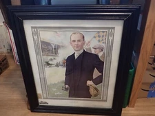 Antique Vintage 1914 Clothing Advertising Sign in Frame Eddie Foy Comic Actor