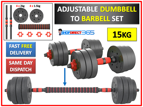 15/20/30kg Dumbbell Barbell Set Pair Hand Weights Kettlebell Gym Fitness Workout - Picture 14 of 22