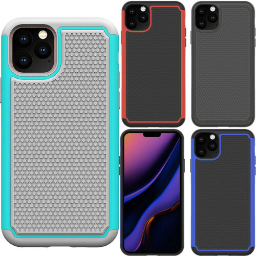 For Apple iPhone 11 Pro Max Rubber IMPACT TRI HYBRID Case Skin Phone Cover - Afbeelding 1 van 13
