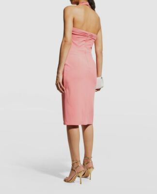 crepe halter midi dress Karen Millen Viscose Crepe Abstract Halter Neck Midi Dress in Floral