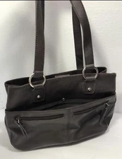 Villager Purse by Liz Claiborne Brown faux leather Super Nice! EUC