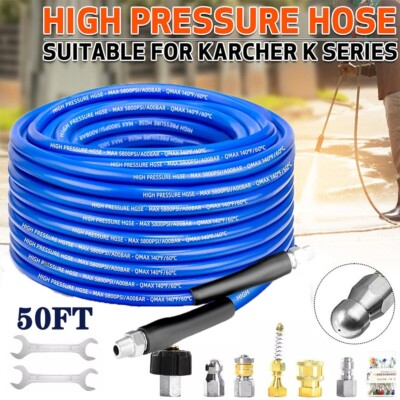 #ad #ad 5800PSI Sewer Jetter Nozzles Kit 50FT Drain Cleaning Hose for Pressure Washer $31.99