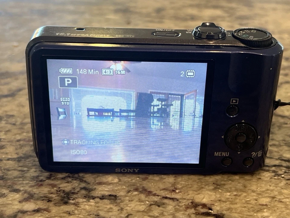 Sony Cyber-shot DSC-H70 16.1MP 10x Optical Zoom Digital Camera - Blue - Image 3 of 4