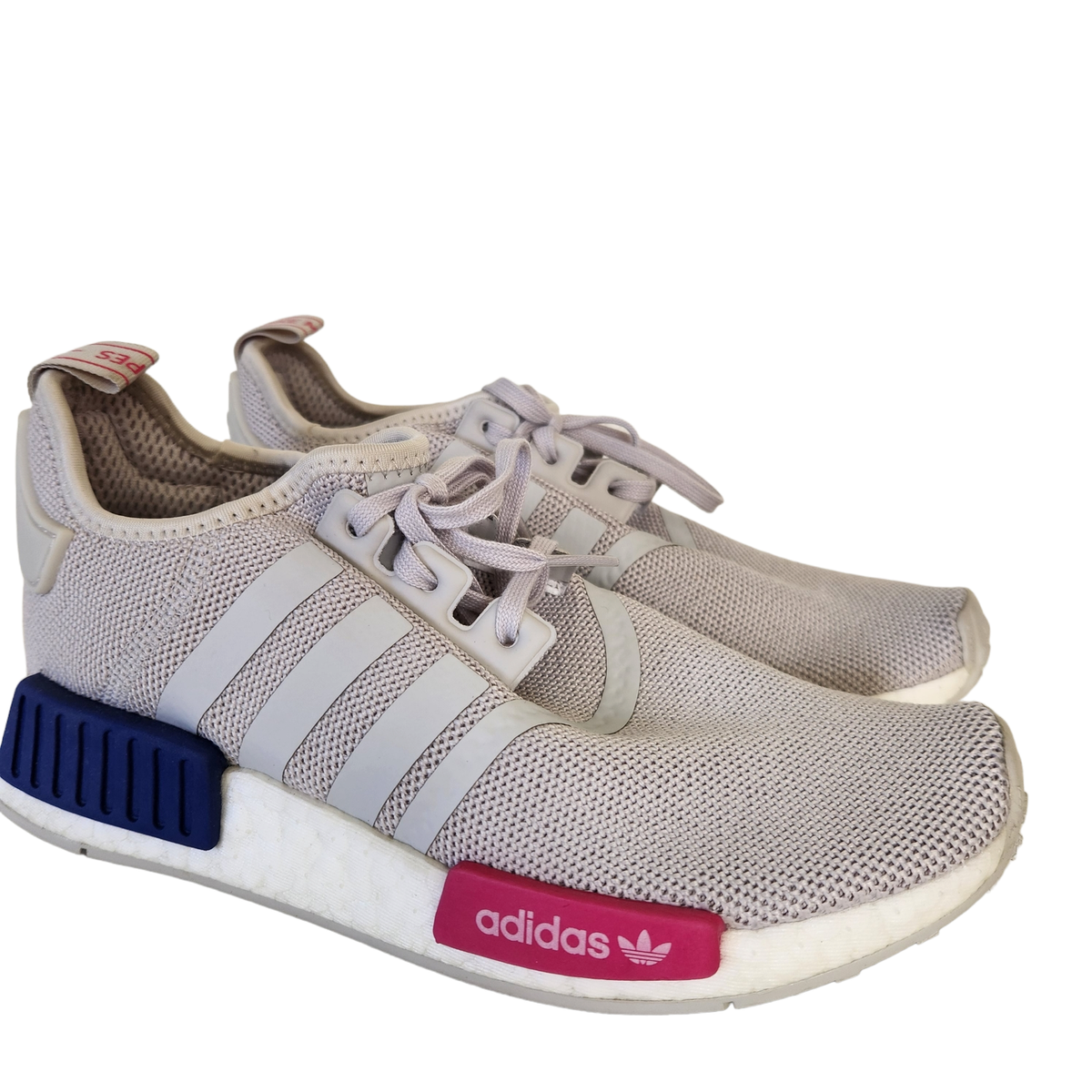 adidas Originals NMD_R1 Running Shoe, Grey/Grey/Shock Pink, US Unisex Big  Kid