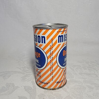 Vintage MISSION ORANGE 1954 12 Fluid Ounce Orange Drink Non
