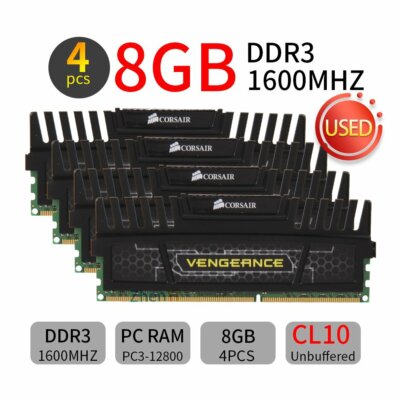Corsair Vengeance 32GB 16GB 8GB 4GB DDR3 1600MHz PC3-12800U CL10