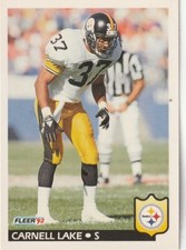 FREE SHIPPING-MINT-1992 Fleer Carnell Lake #347 PLUS STEELERS BONUS CARDS
