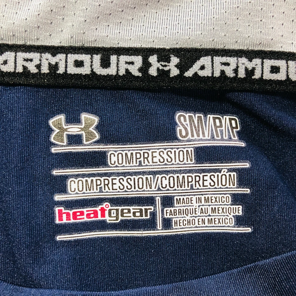 Under Armour Mens Compression Shirt Size Small Dark Blue Gray HeatGear LS - Image 4 of 4