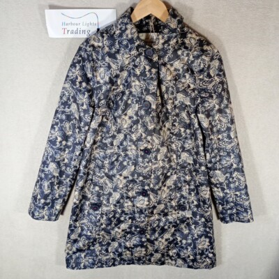 Per Una Marks Spencer Regen Mantel Jacke 8 S Stormwear beige blau leicht 