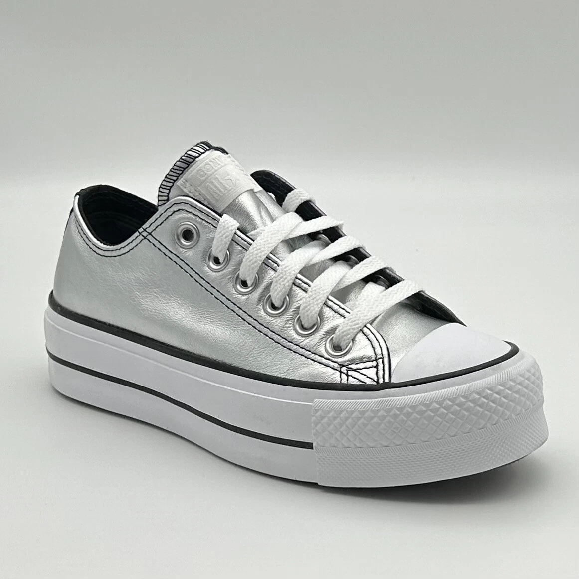 Converse CTAS Lift Platform Low Silver Metallic Women s Shoes Size 5 173159C