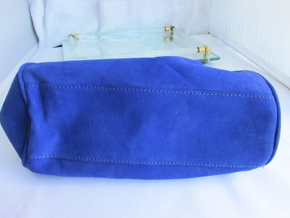 MARAOLO Made Italy Royal Blue Leather Purse Handbag w/ Strap Clutch - Image 4 of 4