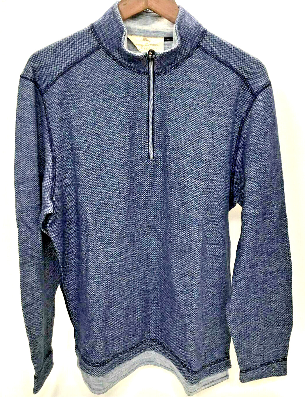 Мужской свитер Tommy Bahama с длинным рукавом и двусторонней застежкой на молнию 12 синий M 17990₽
