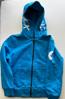 Save the Duck Brand Turquoise Hooded Zipper Sweatshirt Size 5 years