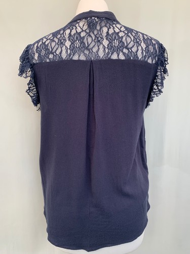 H&M Women's Blue Lace Top Size 40 EUR 12 UK T-Shirt - Picture 6 of 6