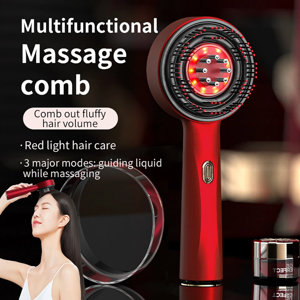 Red Light Therapy Hair Oil Applicator Electric Scalp Massager Brush Massage Comb - Image 2 of 4