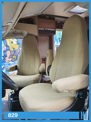 Sitzbezüge Schonbezüge Wohnmobil Aguti schwarz//beige Fahrer Beifahrer