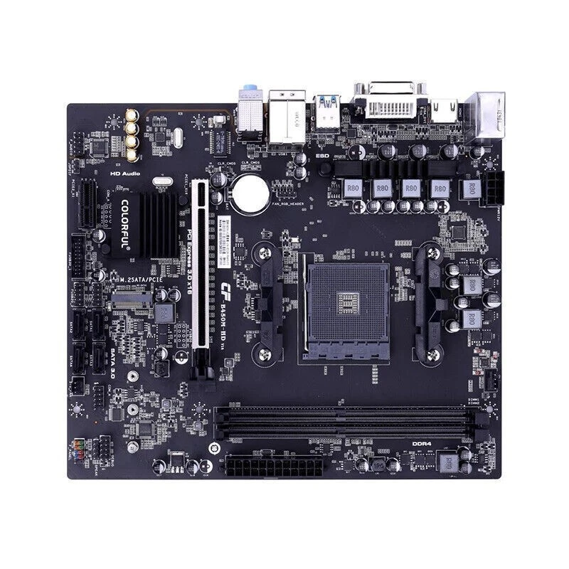 Colorful B450M-HD V14 Micro-ATX AMD B450 DDR4 32G PCI-E 3.0 AM4 Motherboard New - Image 2 of 4