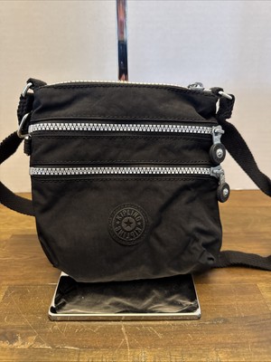 Kipling Alvar XS Crossbody Bag Black Triple Zip Adjustable Strap 7'' x 7''