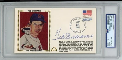 Ted Williams 1981 First Day Cover 40th Anniversary Auto PSA/DNA Certified Signed - Image 1 of 2