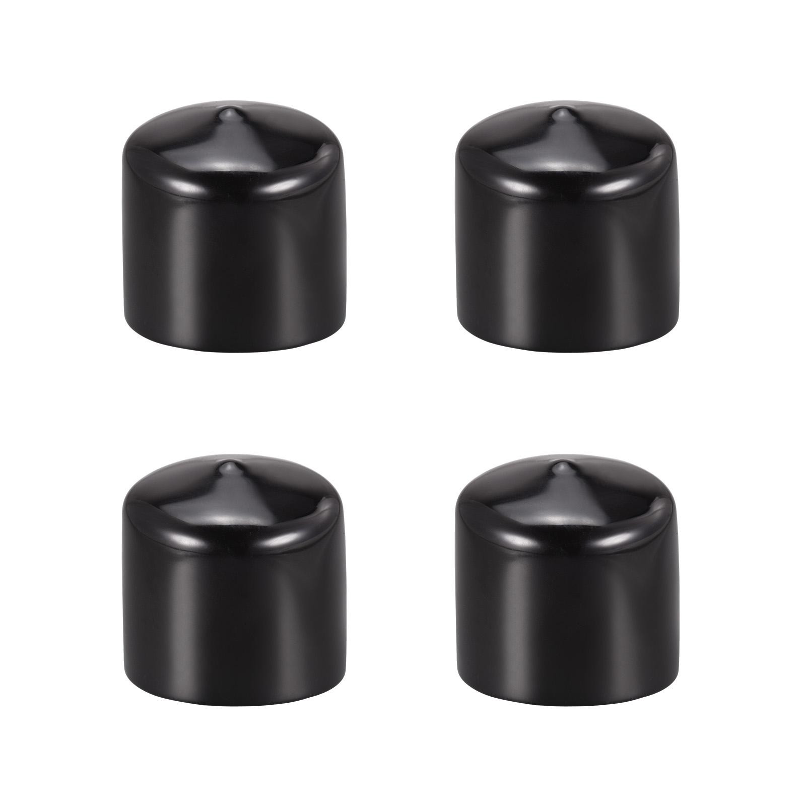 4Pack 60mm Black Screw Thread Cover Flexible Rubber Bolt Cap