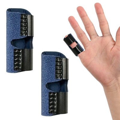 Bozenu 2 PCS Small Finger Splint, Adjustable Trigger One Size, Blue(2PCS) 