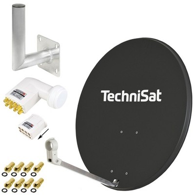 SAT Anlage TechniSat 80cm Schüssel + Opticum Octo LNB Wandhalter 15cm HDTV HD d