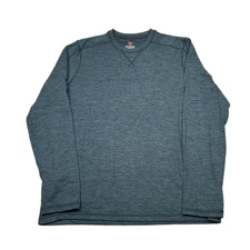 Rugged Elements Long Sleeve Crew Neck T-Shirt Mens Small Blue Heathered Utility
