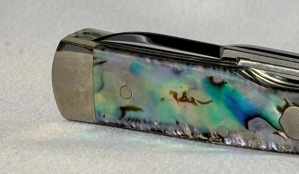 2003-2007 Case Bros Knife Small Gunstock 8215 3 Folding Blades Paua Shell Scales - Image 4 of 4