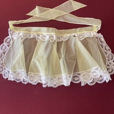 1950 s Yellow Chiffon Lace 1/2 Apron Cute